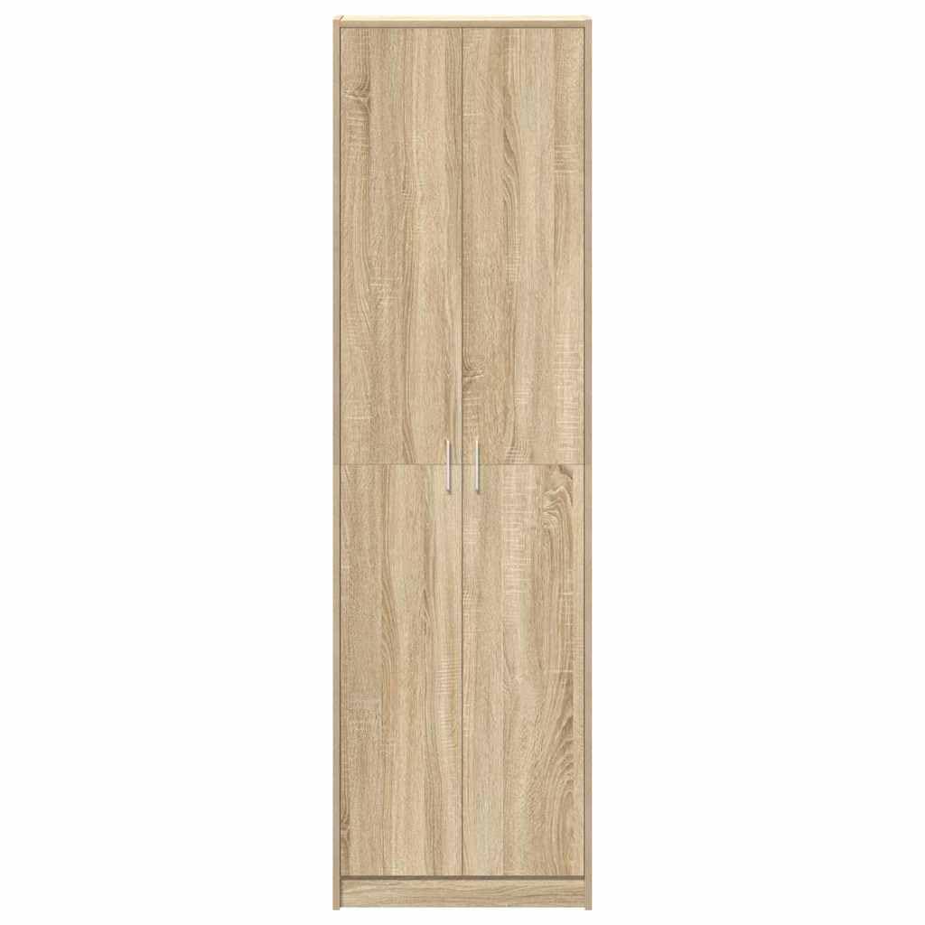 Armadio in rovere Sonoma, 55 x 25 x 189 cm, con 5 ripiani e 2 ante, ampio spazio per camera da letto, corridoio o spogliatoio