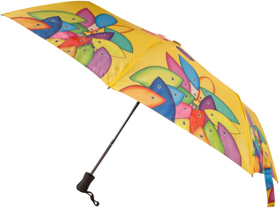 BiggDesign Compact Travel Umbrella, Mini Rain and Sun Umbrella with UV Protection, Ultra Lightweight, Manuel Opening, Portable, 8 Ribs Folding Umbrella For Women (Yellow)