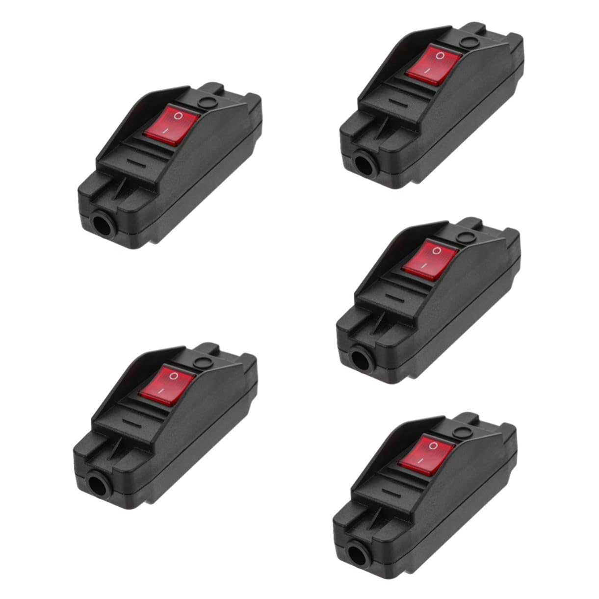 5 pezzi Interruttore Lineare con Rocker Pin Controllo Lampada per Luci Natalizie e Touch Lamp Corpo Anticalore e Clip Fissacavo Sicuro