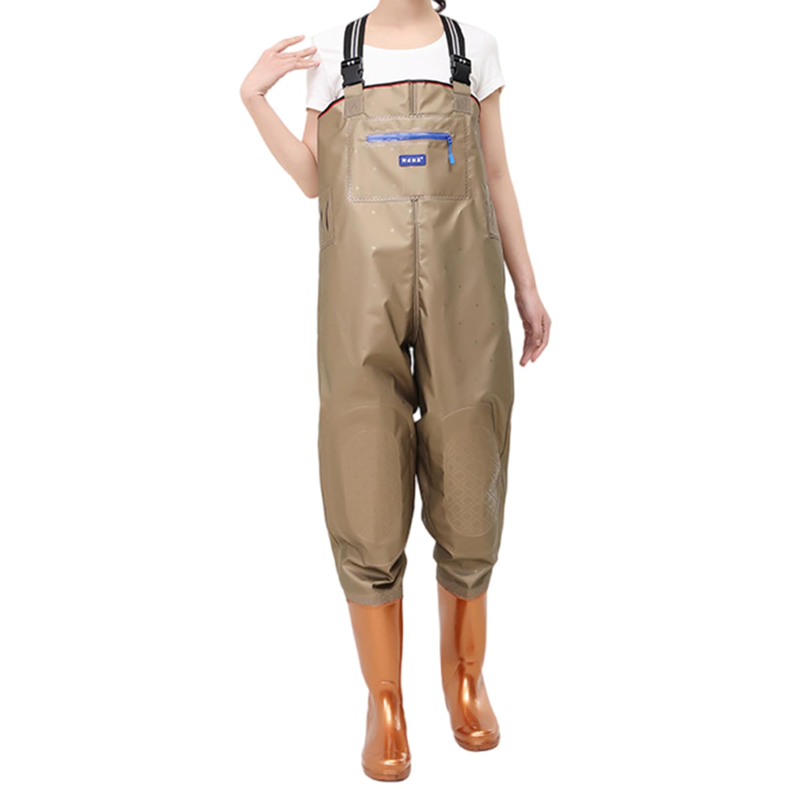 Mujeres Caza vadeadores para Aguas,Vadeadores de Pecho,Pantalones de Pesca,Correa Ajustable,Ajustables en la Cintur,Transpirable con Tacos,Impermeable,para Limpieza de estanques