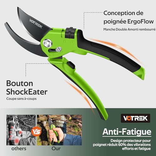 Set sécateurs bypass C800 et X850 durables avec lames acier SK5 - 6