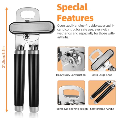 Smooth Edge Can Opener with Ergonomic Handles, Leaves No Sharp Edges, Dishwasher Safe & Easy to Clean, Rust-Resistant Stainless Steel by Kitver - Image 3