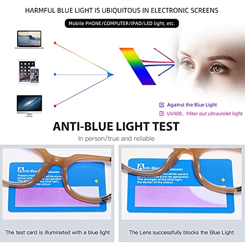 Image of Bevi Reading Glasses Blue Light Blocking Magnify Glasses with Spring Hinge Anti Eye Strain for Men and Women