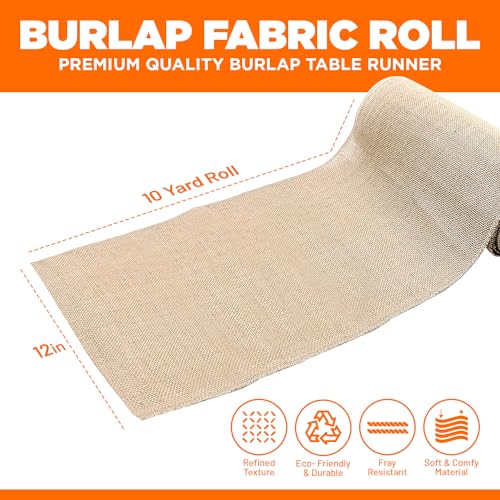 Burlap-Table-Runners-12inx10yards-Burlap-Cloth-Roll-Used-for-Dining-Runners-Crafts-Dresser-Cover-Sackcloth-Natural-Jute-Runner-Suitable-for-Event-Decor-Thanksgiving-Table-Weddings Burlap Table Runners 12inx10yards Burlap Cloth Roll Used for Dining Runners Crafts Dresser Cover Sackcloth Natural Jute Runner Suitable for Event Decor Thanksgiving Table Weddings