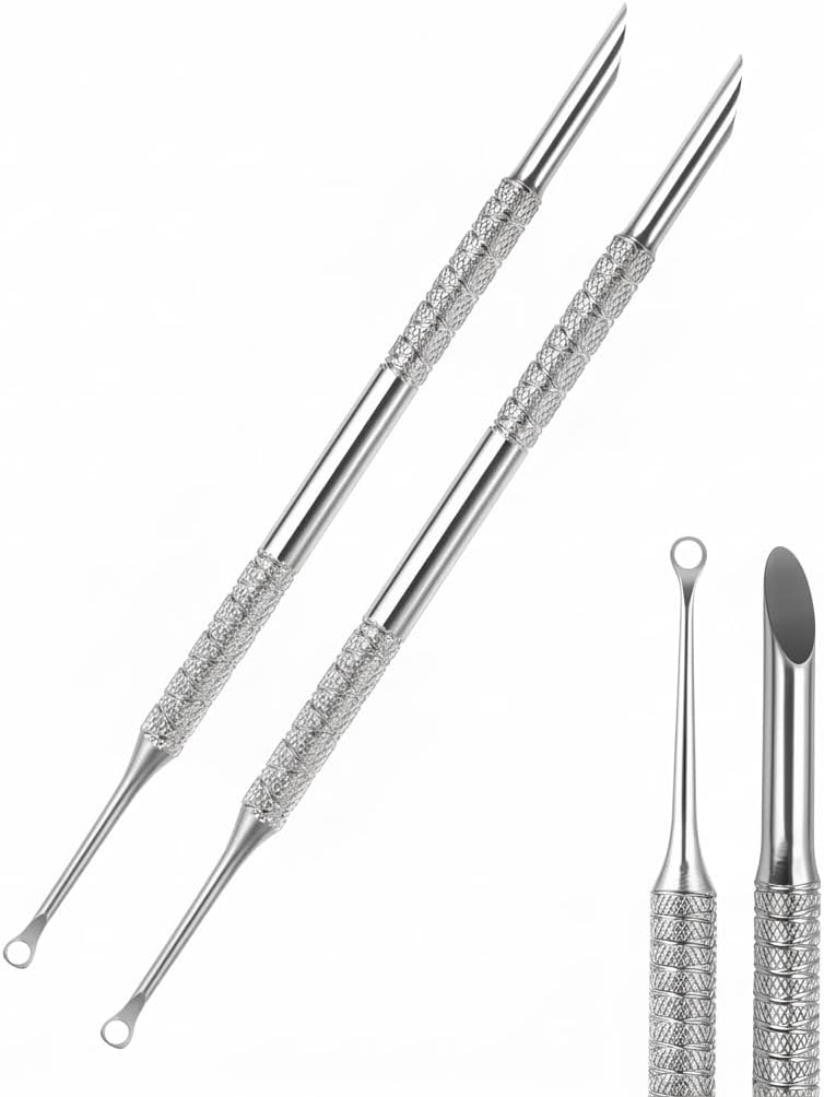 2 Pcs Cuticle Pusher Tool, Dual Ended Gel Nail Polish Remover Tool, For Manicure Pedicure Nail Cleaning And Dead Skin Trimming, Professional Stainless Steel Scraper, Durable Set