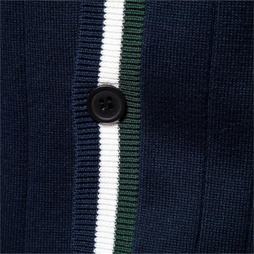 Men's Cotton Cardigan Sweater V Neck Button-up Casual Youth Knit Sweaters4