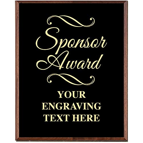 Crown Awards Corporate Appreciation Plaques - 7 x 9 Sponsor Award Gold Etched Recognition Trophy Plaque Award Prime