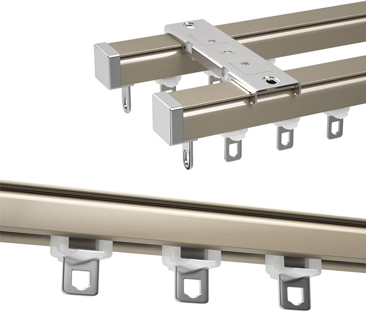 Aluminium Alloy Curtain Track, Double Ceiling Conjoined Curtain Rails, Room Divider