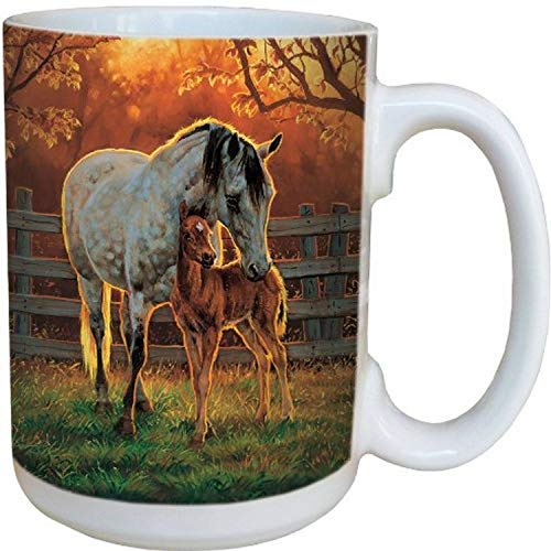 Horse Quite Time Collectible Art Coffee Mug - Large 15-Ounce Ceramic Cup, Full Handle - Equestrian Gift for Horse Lovers - Tree-Free Greetings