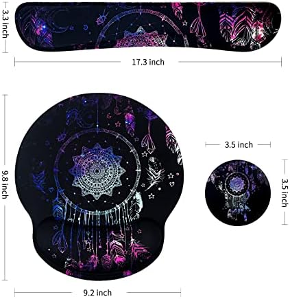 Sosolong Keyboard Wrist Rest and Mouse Pad with Wrist Support, Ergonomic Mouse Pad with Coaster, Comfortable for Easy Typing, Memory Foam Keyboard Pad Set for Laptop Mac