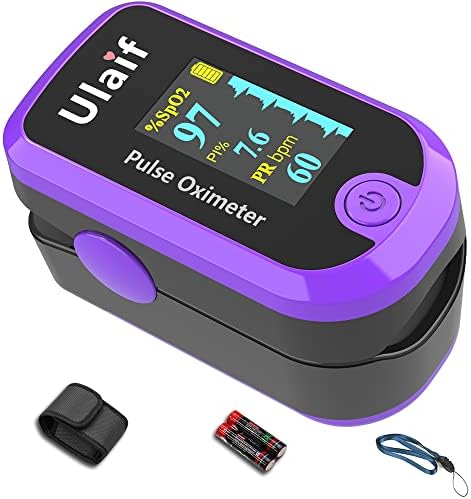 Finger Pulse Oximeter Fingertip, Portable Blood Oxygen Saturation Monitor for Heart Rate and SpO2 Level, Pulse Ox,Oximetro, O2 Monitor Finger for Oxygen,(Purple)