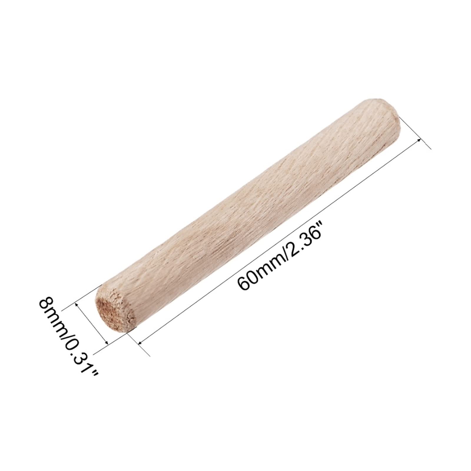 100 Stück Geriffelte Holzdübel, Konische Holzdübel, Köperendstück