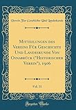  Mitteilungen des Vereins Für Geschichte Und Landeskunde Von Osnabrück (\