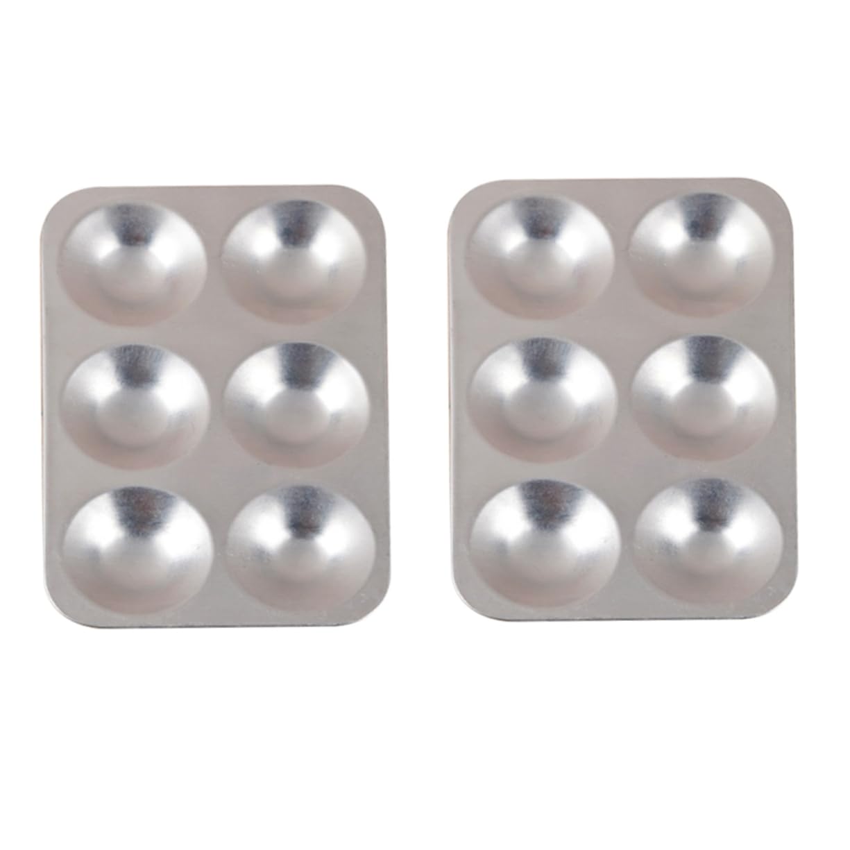 OSALADI 2Pcs Aluminum Pigment Mixing Trays Color Mixing Plates for Artists Easy to Clean Stain Resistant for Watercolor Oil Painting for Students