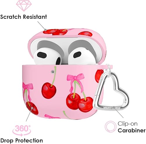 Miniatura 48 de VELVET CAVIAR Funda compatible con AirPods 4 con llavero, bonitas fundas protectoras duras para AirPod de 4ª generación para mujeres, color rosa