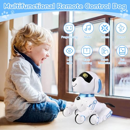 Britik Spielzeug für 8+ Jahre Mädchen Junge: Roboter Hund Ferngesteuert Spielzeug ab 8 9 10 11 12 Jahre Kinder Geburtstag Geschenkideen für Mädchen Junge Roboterhund Haustier Robot Kinderspielzeug
