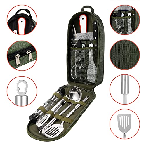 image for Haplululy Camping Kitchen Equipment Camping Cooking Utensils Set Porta