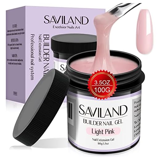 Saviland Hellrosa Aufbaugel – 100g/3.53 oz Hartgel für Nägel Große Kapazität, Aufbaugel Für Gelnägel, Nagelfestigungsgel für Nagelverlängerung Nail Art Maniküre U V Builder Nagelgel für Nagelstudio
