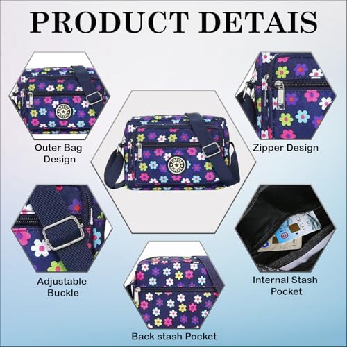 Image of MOMISY Women Mobile Messenger cellphone Bag Ladies Nylon Shoulder Cross Body Long Strap for College, Outing, Travelling, Work