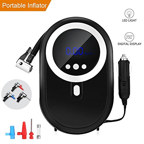 ZEEPIN Car Tire Inflator Digital 12 V 120 W Portable Air Compressor Pump for Motorcycle Bicycle