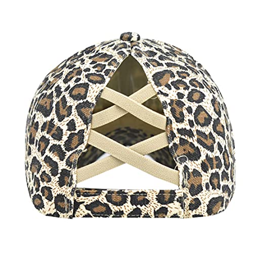 Adjustable Cap Cotton Hat Cross Baseball Cap Distressed Outdoor Headdress Old Chapeau For Outdoor Activities Leopard #TOP4