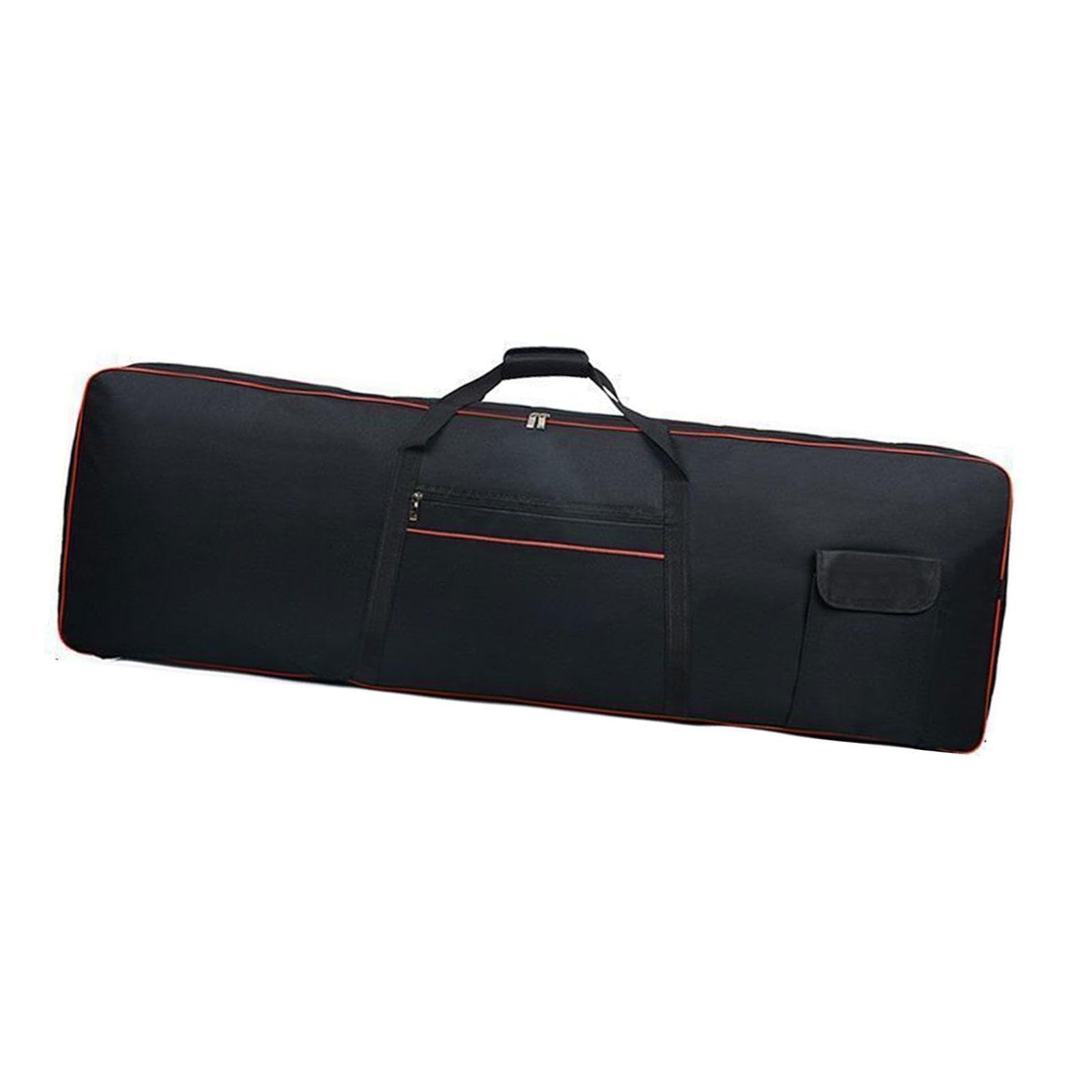 Leichte, dick gepolsterte Klaviertasche für 88 Tasten Keyboards. Wasserdicht, atmungsaktiv, strapazierfähig und einfach zu transportieren. Aufbewahrungs und, Schwarz, 140 x 45 x 17 cm