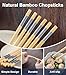 LOROTOCO 10Pairs Bamboo Chopsticks Reusable | Dishwasher Safe | Non slip | Chinese -（9.45in）