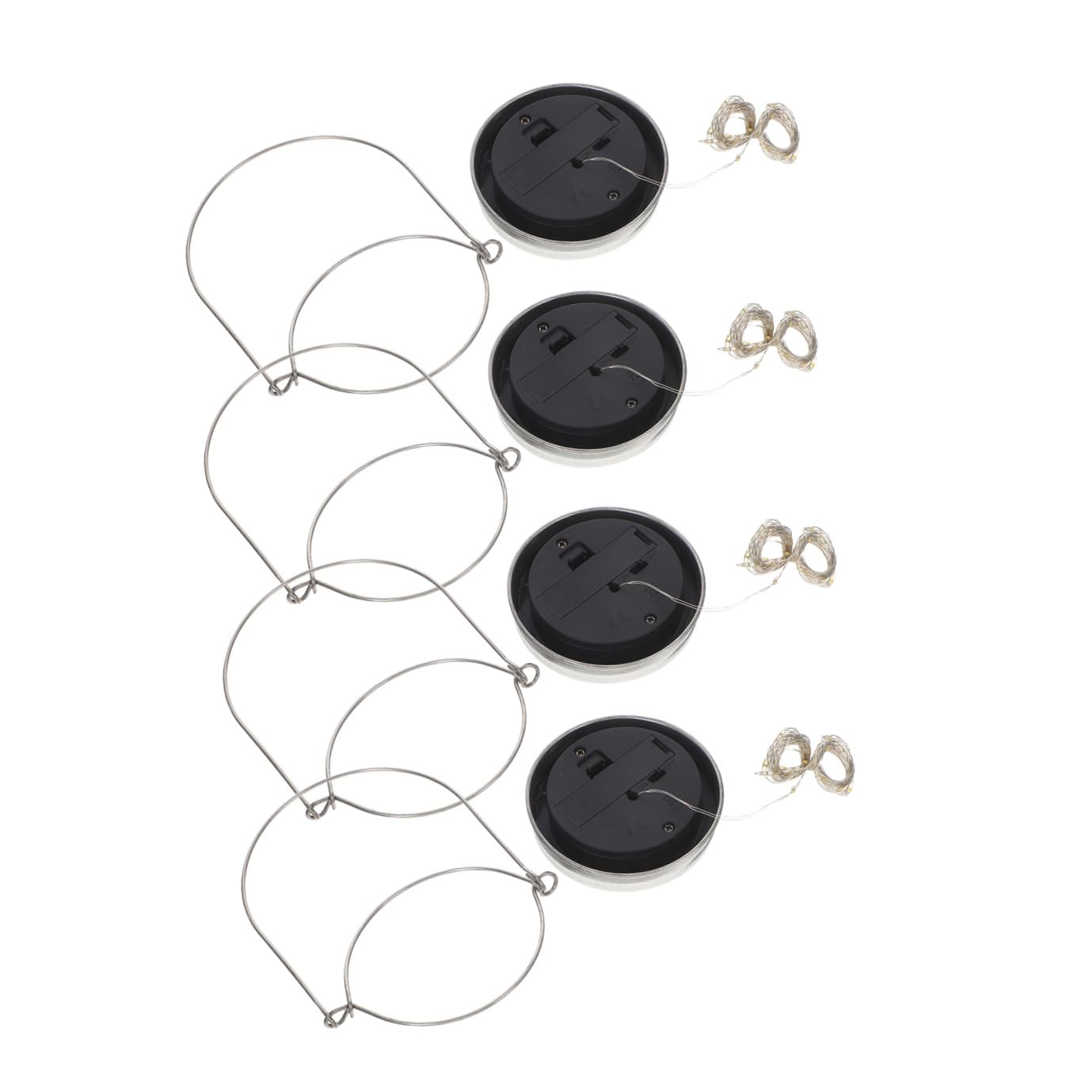 GALPADA 4 Set Copricoperchi Solari Stringa Luci LED da 20 Lampadine, Lampada Decorativa da Esterno in Acciaio Inossidabile e Alluminio, per Giardino e Balcone, Facile da Appendere