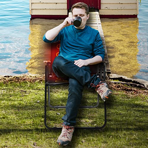 Mixkit Heated Camping Chair With 15000Mah Battery Pack & Removable Cushion, Folding Camping Chair Hot Camp Seat Easy Assembly Camping Chair Heavy Duty Camp Chair For Outdoor, Sports, Beach Picnics #TOP1