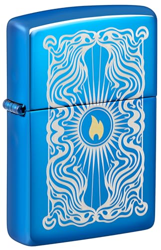 Encendedor Zippo diseño flame elegante azul miniatura 1