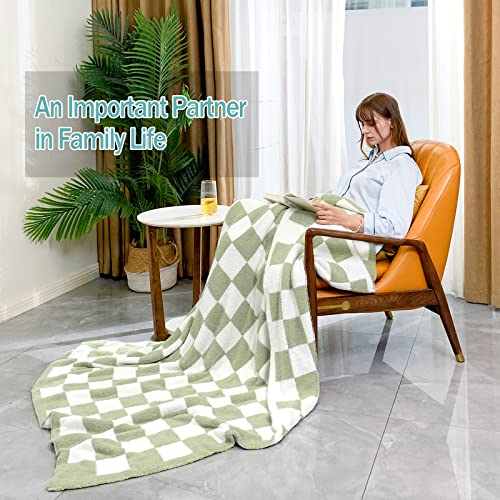 Gcqc Checkered Throw Blanket, Knitted Checkerboard Grid Warmer Comfort Shaggy Soft Cozy Fuzzy Bed Best Gifts For Mom Women Blanket With Box For Home Chair Sofa Couch Camping Travel #TOP3