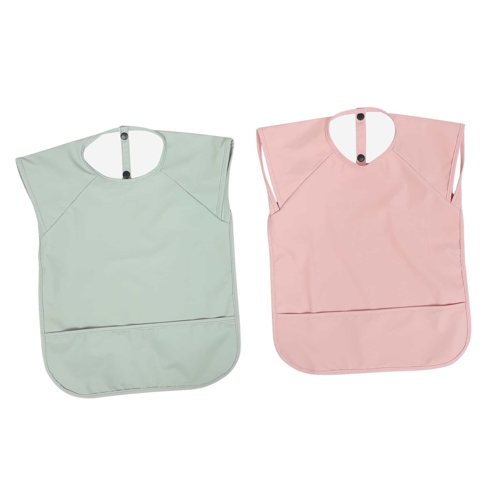 Bavoir Imperméable pour Bébé Poche Avant, Lot de 2, Pu