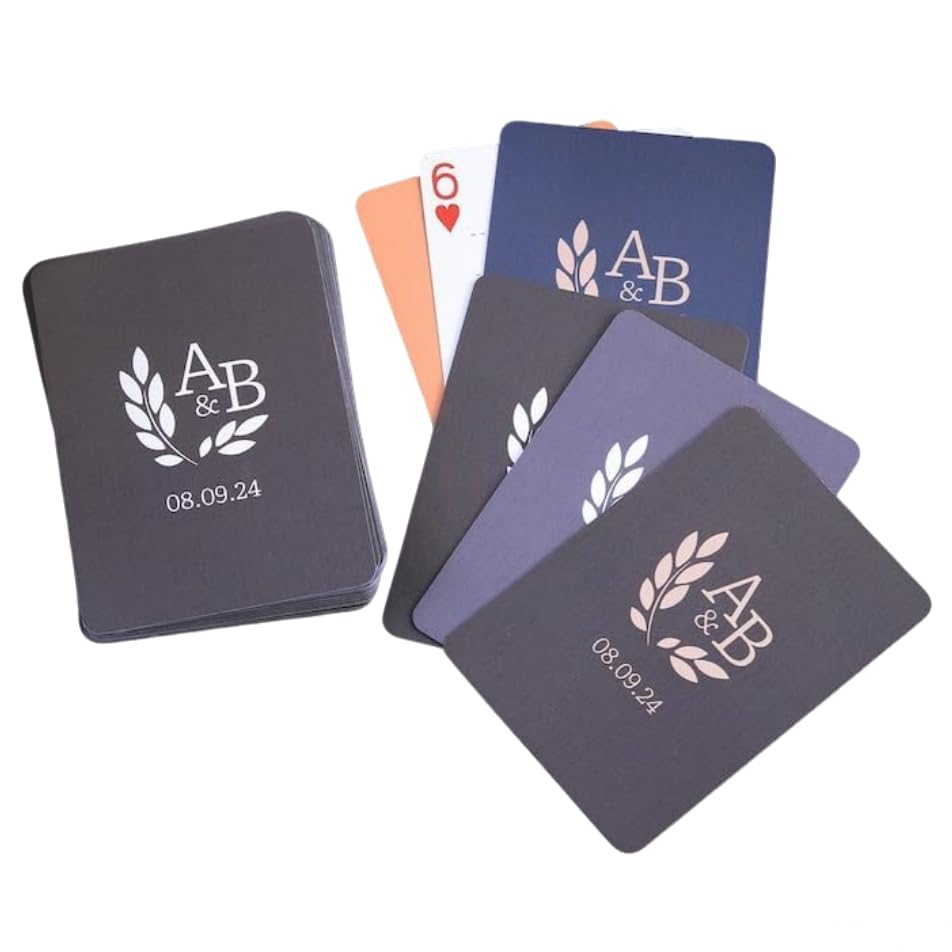 Baraja de Cartas Personalizada para Boda con Monograma