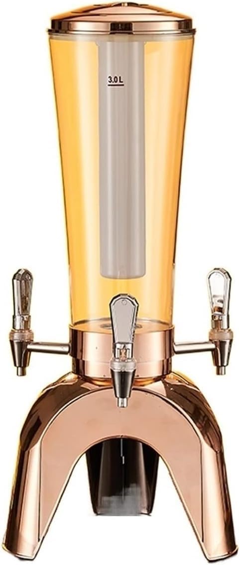 Dispensador de torre de cerveza Dispensador de cerveza de 3 litros con grifo Torre de cerveza con barril de cerveza iluminado comercial con carámbanos extraíbles para el hogar, restaurante,