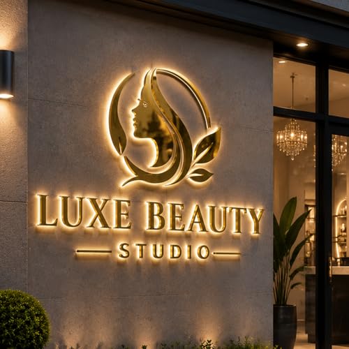 Image of Custom LED Backlit Business Sign, Reverse Channel Logo for Storefront