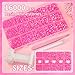 16000 Pcs Resin Rhinestones for Crafting, Flatback Hot Pink Gems Jelly Rhinestones, Mixed Sizes Pink Bedazzling Crystal with Pickup Tool for DIY Crafts Clothing Tumblers Mugs Shoes Fabric Nail Art