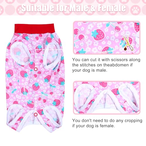 Image of FEimaX Dog Surgery Recovery Suit Female and Male Spay with Pee Hole, Pet Body Suits for Puppy After Spayed, Neuter Surgical Onesie for Small and Medium Dogs Cats, Alternative Bandages E-Collar & Cone
