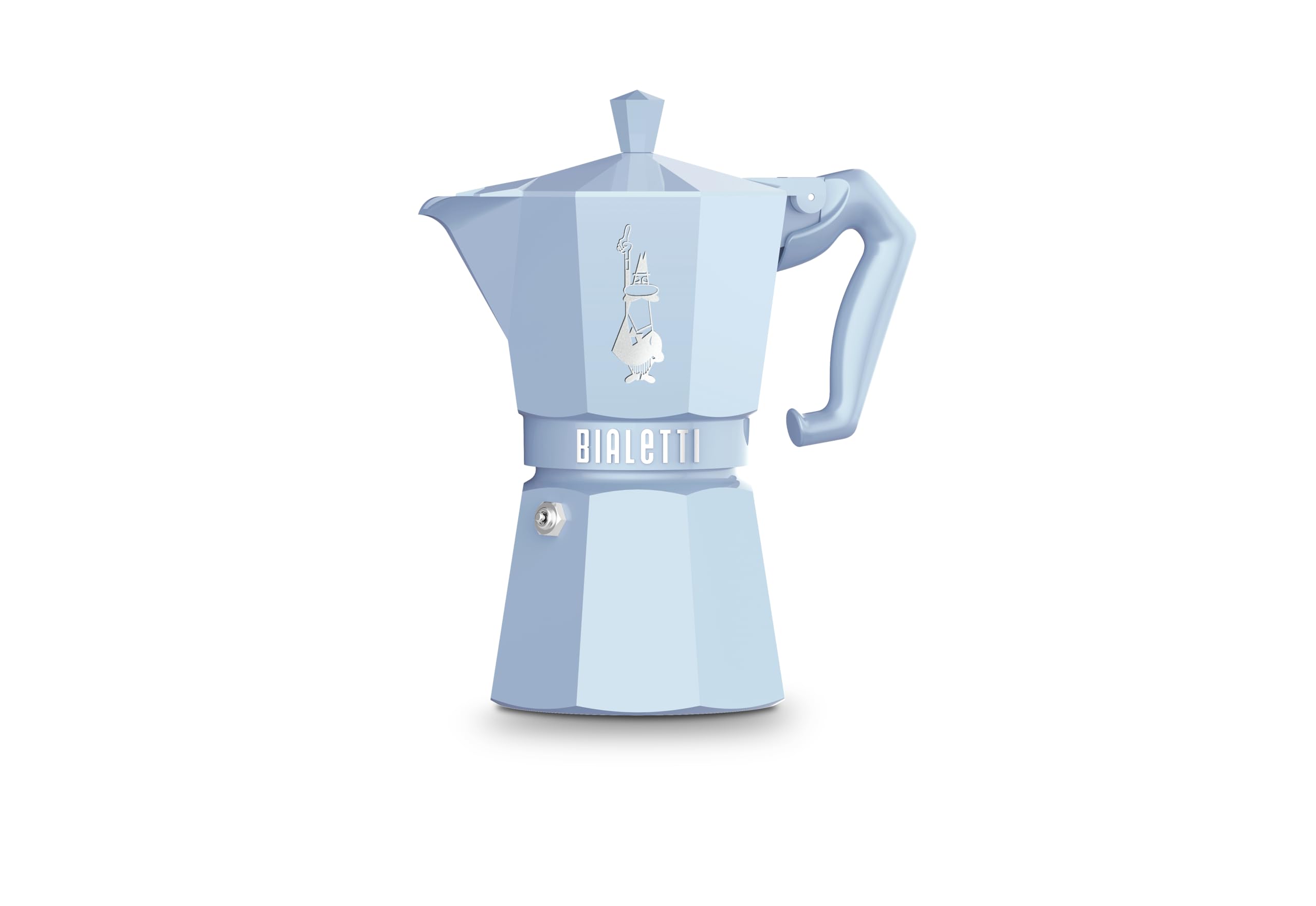 Bialetti Mocha Exclusive Sky Blue 6 Cup Open Fire (Coffee Maker, Espresso Maker, Makinetta)