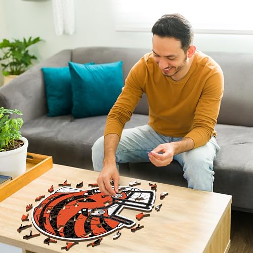 Iconic Puzzles, Cincinnati Bengals Helmet, Wooden Puzzle officially licensed NFL, 100% sustainable - Image 2