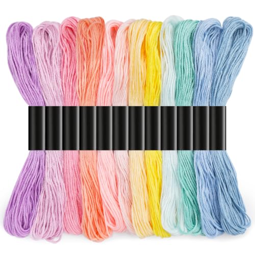 Image of Embroidery Floss, 12 Colors Cotton Friendship Bracelet String