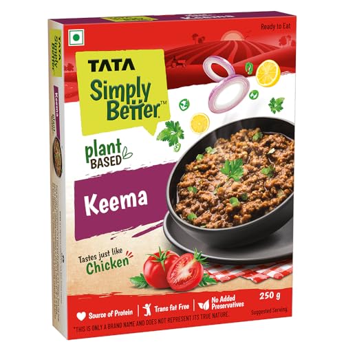 Tata Simply Better Plant-Based Keema, Tastes Just Like Chicken, Ready to Eat, No Added Preservatives, Trans Fat Free, Source of Protein, Plant Based Meat, Mock Meat, Vegan Meat, 250g (B0CT8YRJVP) Amazon Price History, Amazon Price Tracker
