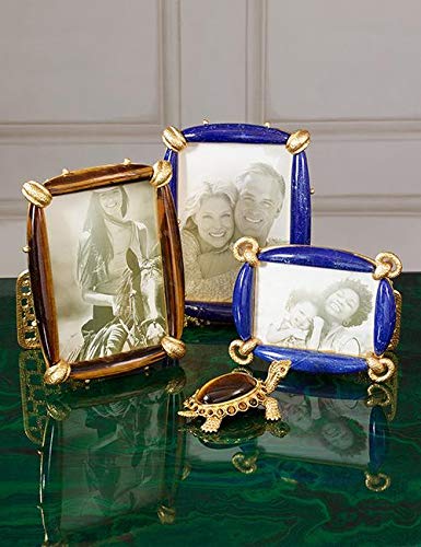 Jay Strongwater Angelo Tiger's Eye 5" X 7" Photo Frame #TOP1