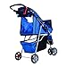 Cochecito Plegable Mascotas 75x45x97cm Perro Gato Carrito Ruedas Giran 360º Azul