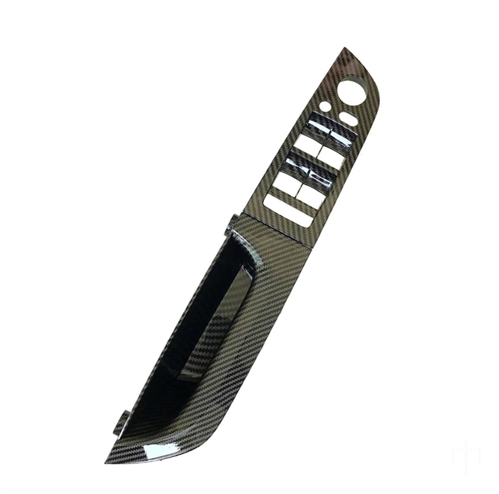 BLBNEZBZTY for BMW for 3 for Series E90 E91 2005-2013 Carbon Fiber Look Armrest Panel Door Handle Set Interior Door Handle Covers(37.5cm Lhd High Model Long)