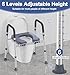 HOMLAND Toilet Seat Risers for Seniors,Raised Toilet Seat with Handles & Padded Seat, Adjustable Height & Width, 400lb Elevated Toilet Seat for Elderly, Handicap, Fit Any Toilet
