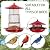QZLOHOM Three-Tier Metal Hanging Bird Feeder Durable and Sturdy, red Finish Large Capacity with Perch Mesh Design Features Drainage Holes (Red)