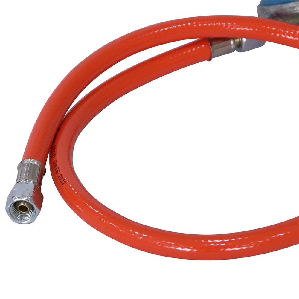 Wąż do gazu + reduktor ciśnienia w zestawie manometr, regulator gazu 80 cm, regulator propanu, butanu, wąż do napełniania gazem gazowym