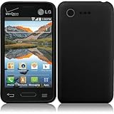 HR Wireless Rubberized Cover for LG Optimus Zone 2 L34C Fuel - Retail Packaging - Black