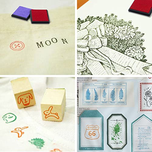 CIOUYAOS 20 Colors Ink Pad Stamps, Washable Safe Craft Inkpad for Rubber Stamps, Rainbow DIY Fingerprint Stamp Pad for Scrapbooking Supplies, Kids, Paper, Wood Fabric (Pack of 20)