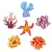UEETEK 6 Pcs Multicolor Aquarium Decor Artificial Sea Star Fake Coral Hiding Ornament for Fish Tank Decoration